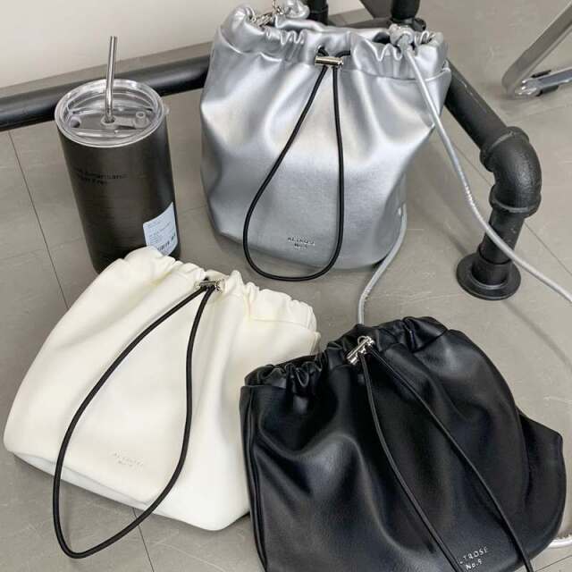 チェーン2WAY巾着ショルダーバッグ