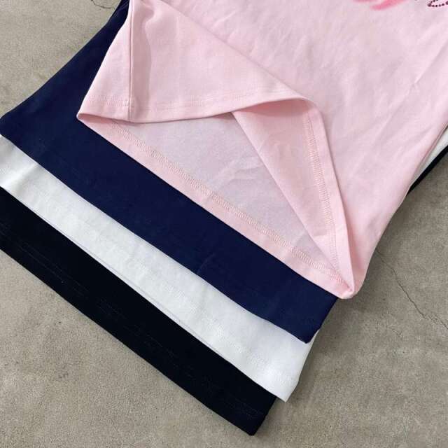 ピンクストーンロゴチビTシャツ
