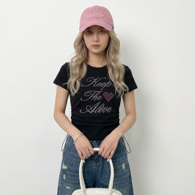 ストーンハートロゴドロストTシャツ