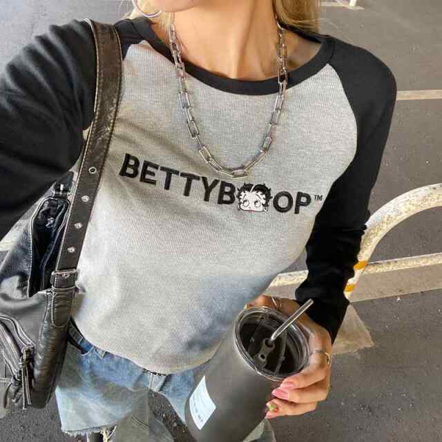 BETTY BOOPリブラグランロンT
