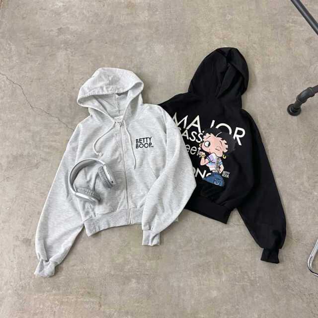 BETTYBOOPジップショートパーカー