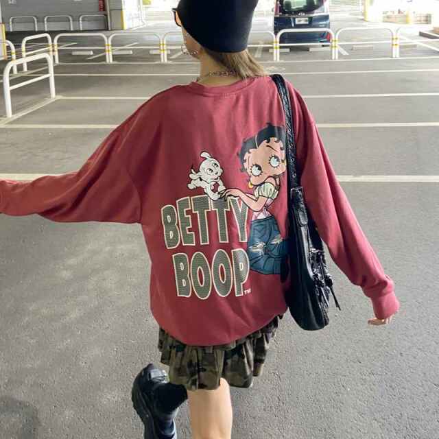 デニムBETTYBOOPクループルオーバー