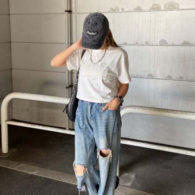 ラインストーンショートTシャツ