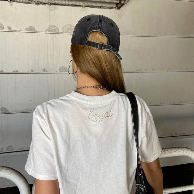 ラインストーンショートTシャツ