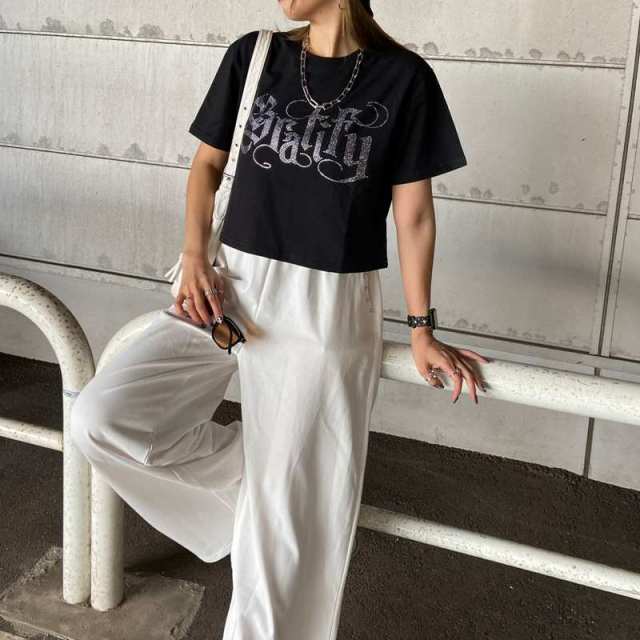 ラインストーンショートTシャツ