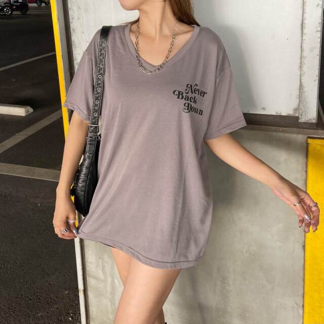 バック透けロゴビッグTシャツ
