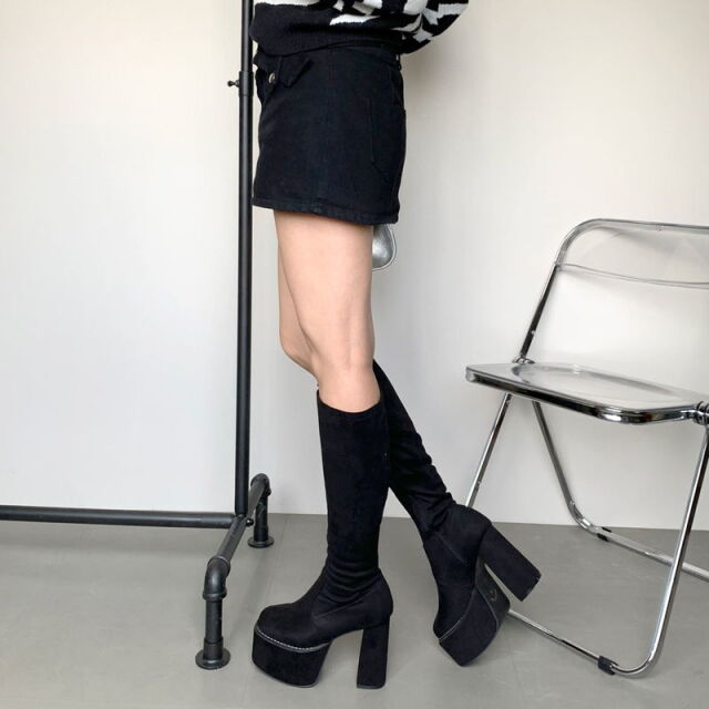 厚底ロングブーツ