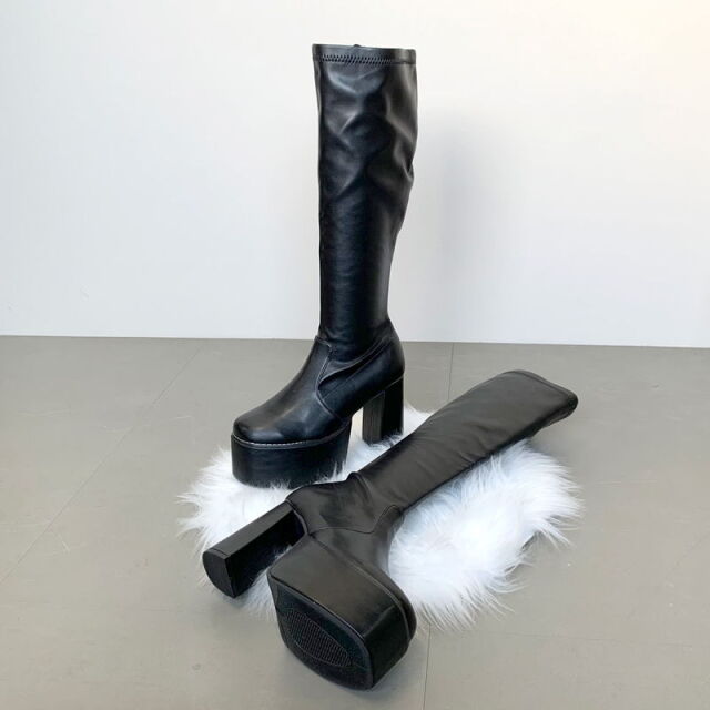 厚底ロングブーツ