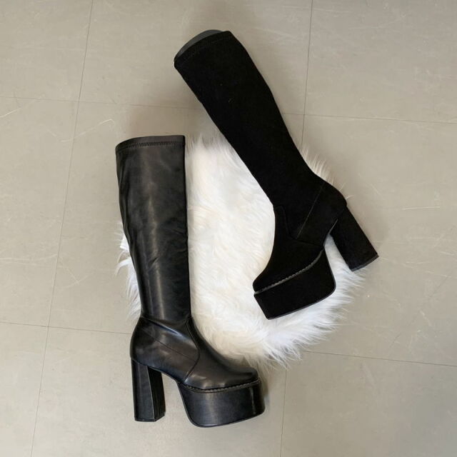 厚底ロングブーツ