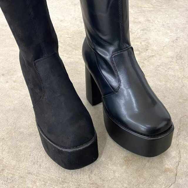 厚底ロングブーツ