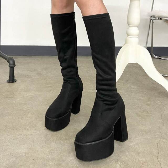 厚底ロングブーツ