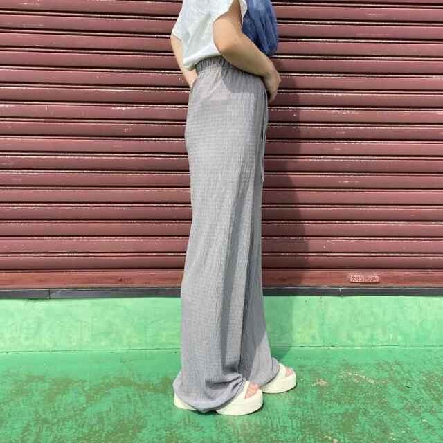 セルフカット楊柳ワイドパンツ