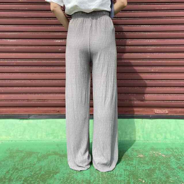 セルフカット楊柳ワイドパンツ