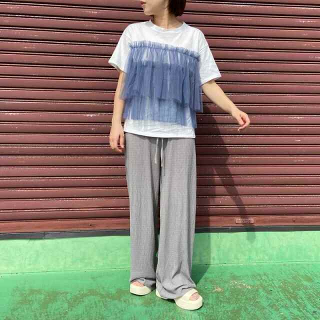 セルフカット楊柳ワイドパンツ