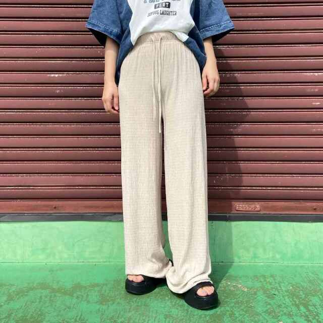セルフカット楊柳ワイドパンツ