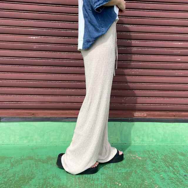 セルフカット楊柳ワイドパンツ