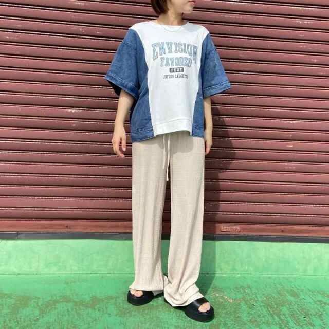 セルフカット楊柳ワイドパンツ