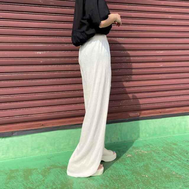 セルフカット楊柳ワイドパンツ