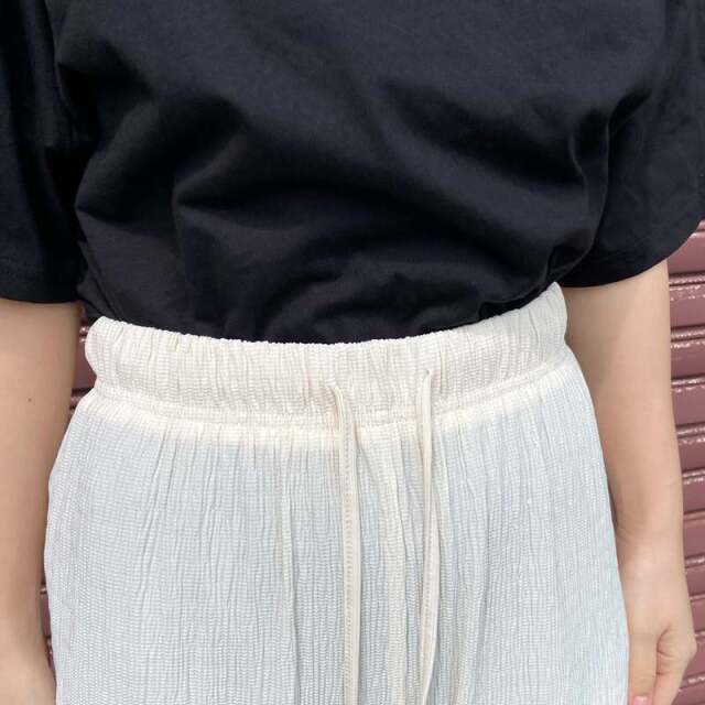 セルフカット楊柳ワイドパンツ