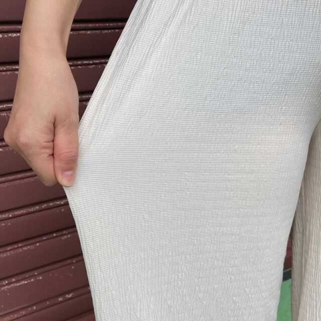 セルフカット楊柳ワイドパンツ