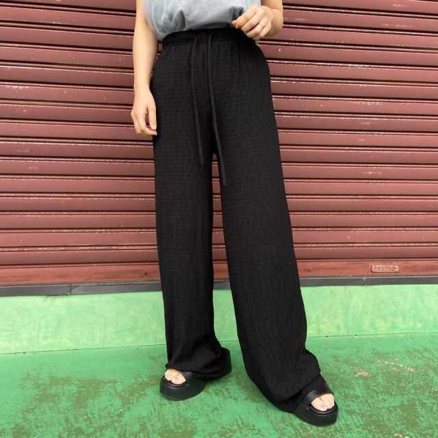 セルフカット楊柳ワイドパンツ