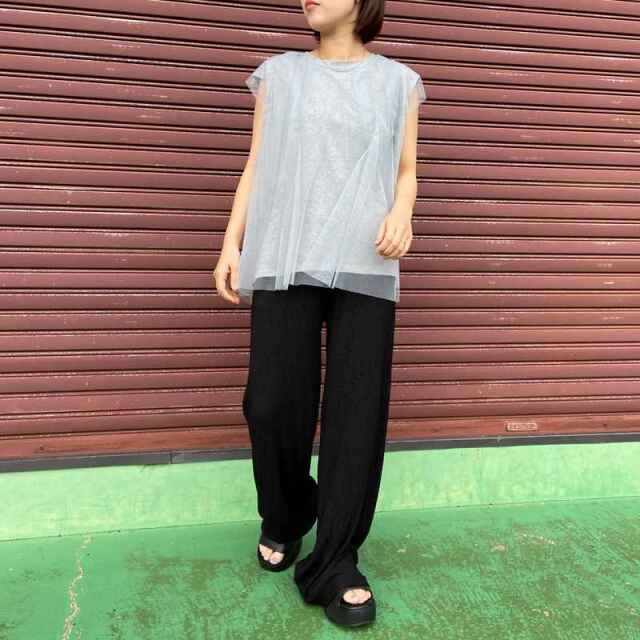 セルフカット楊柳ワイドパンツ