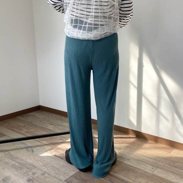 セルフカット楊柳ワイドパンツ