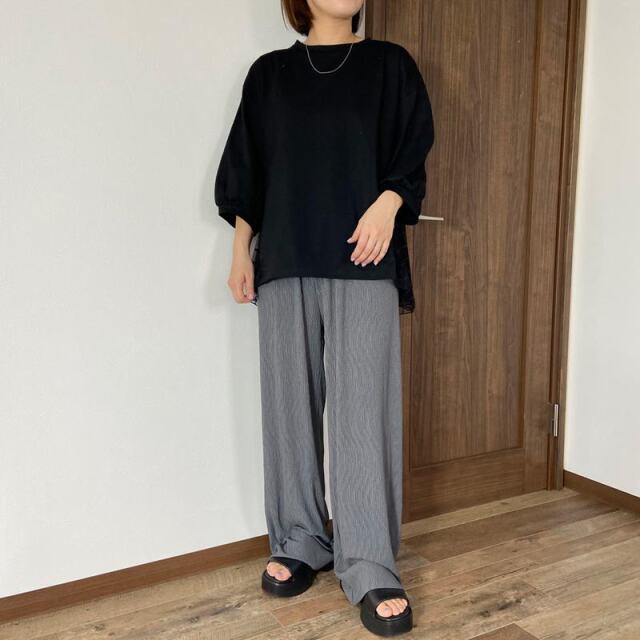 セルフカット楊柳ワイドパンツ