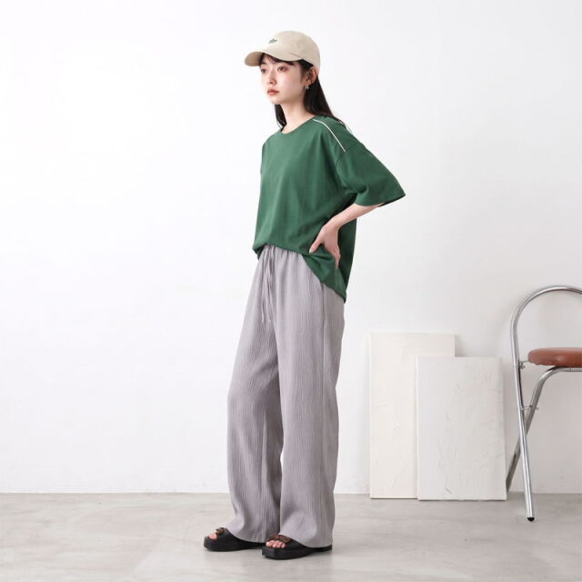 CRB セルフカット楊柳ワイドパンツ|TiMTiMオンラインストア|レディース