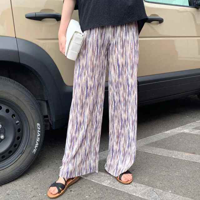 セルフカット柄プリーツパンツ