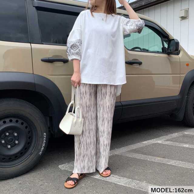 セルフカット柄プリーツパンツ