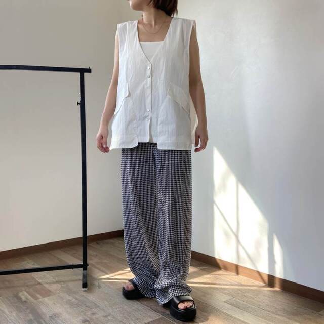 セルフカット柄プリーツパンツ