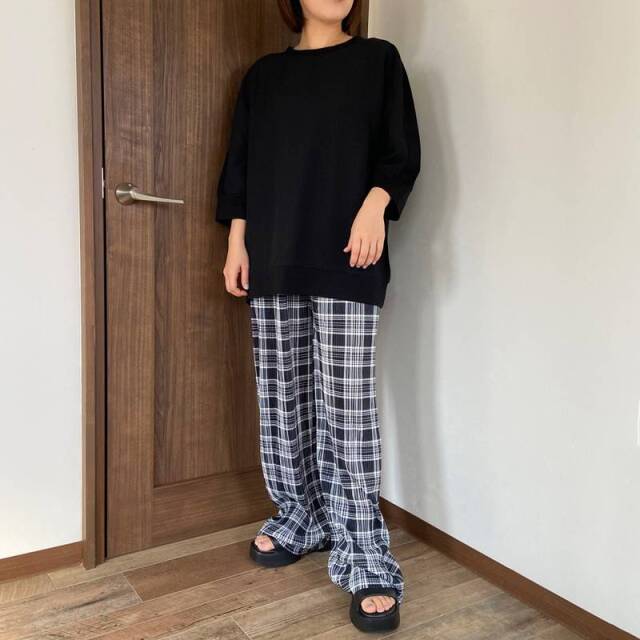 セルフカット柄プリーツパンツ