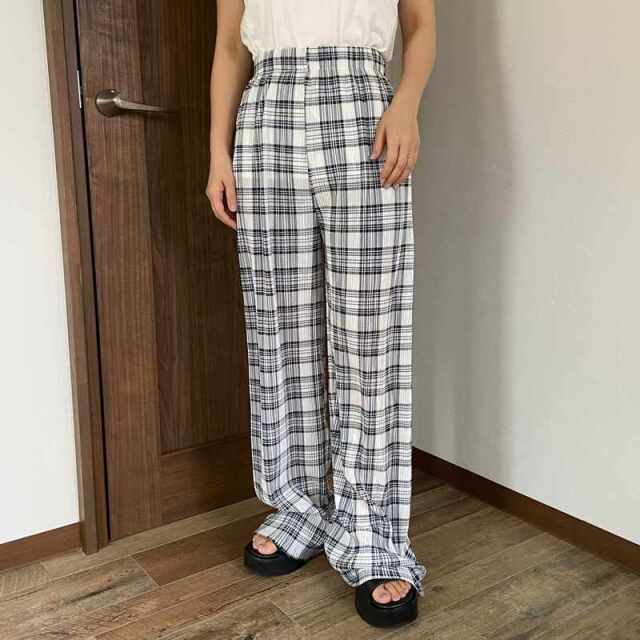 セルフカット柄プリーツパンツ