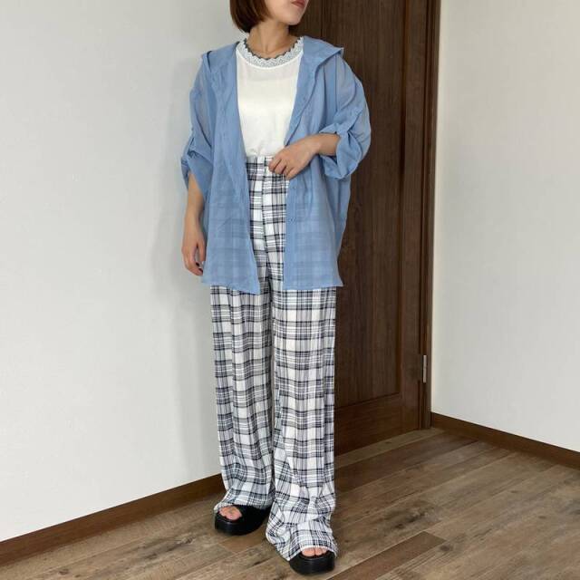 セルフカット柄プリーツパンツ
