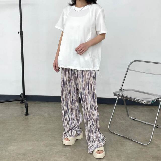 セルフカット柄プリーツパンツ
