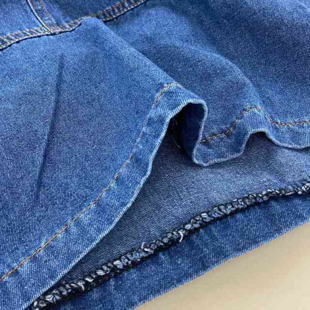 デニム切替ワイドパンツ