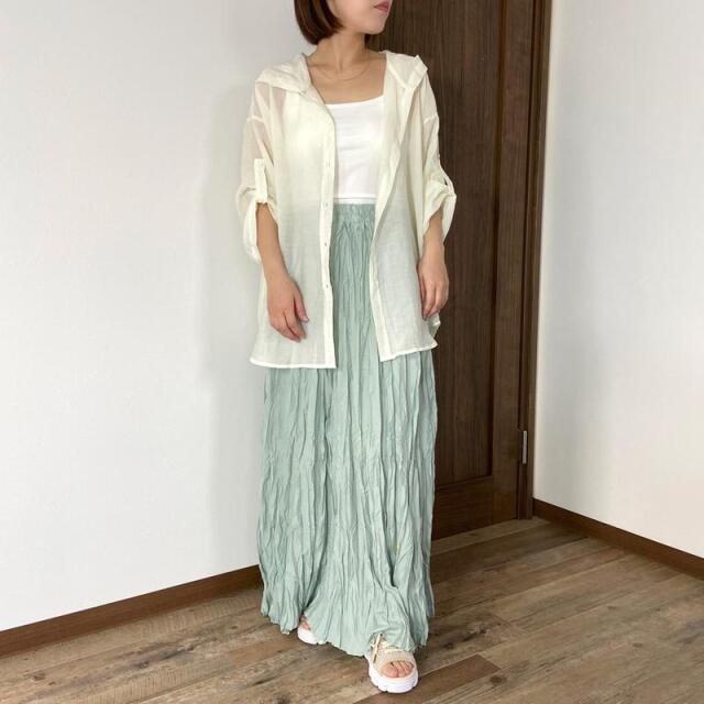 袖ロールシアーフードシャツ