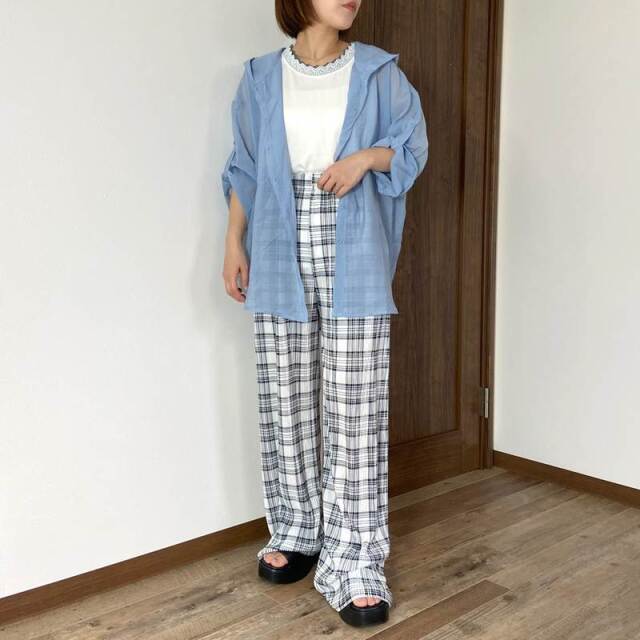 袖ロールシアーフードシャツ