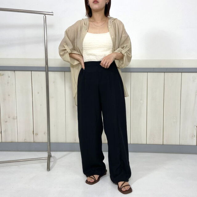 袖ロールシアーフードシャツ