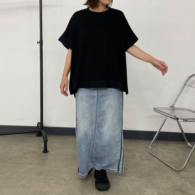 布帛トリミングプルオーバー