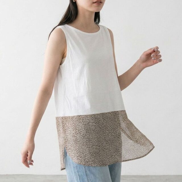 裾布帛タンクトップ