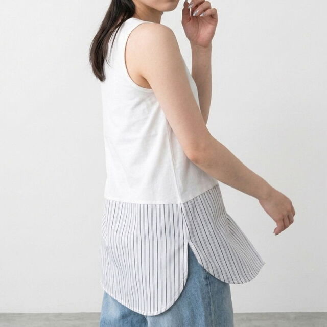 裾布帛タンクトップ