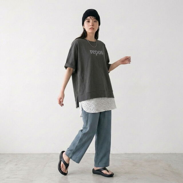 裾布帛タンクトップ