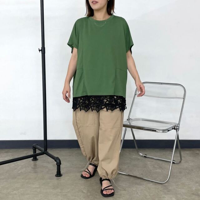 裾レースタンクトップ