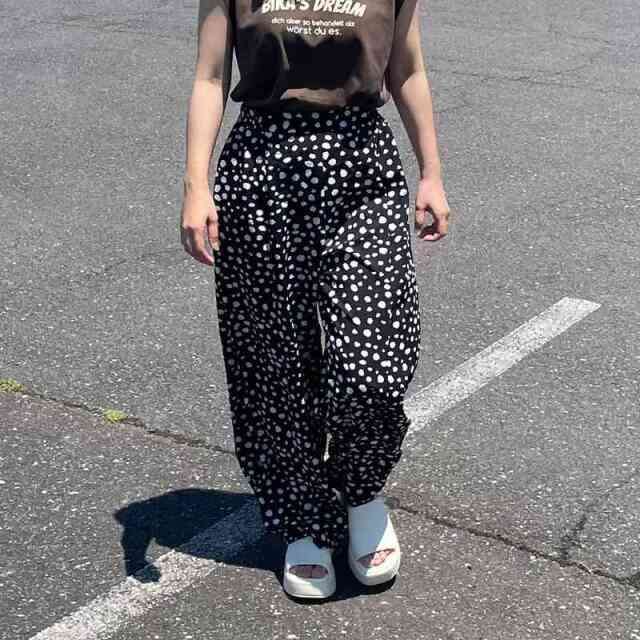 柄サイドタックパンツ