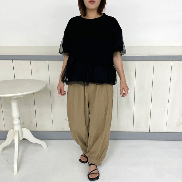 CRB 綿麻裾ギャザーパンツ|TiMTiMオンラインストア|レディースアパレル通販