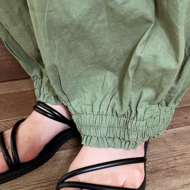 綿麻裾ギャザーパンツ