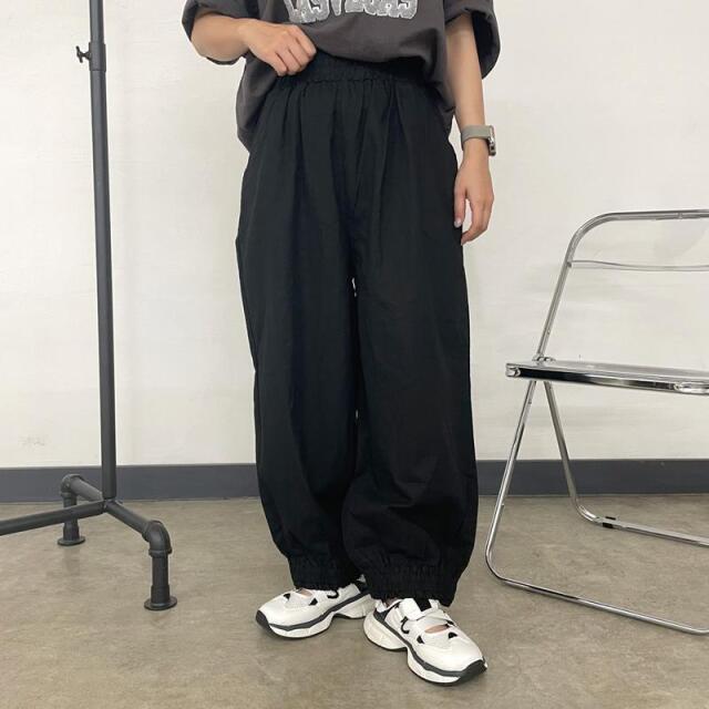 綿麻裾ギャザーパンツ