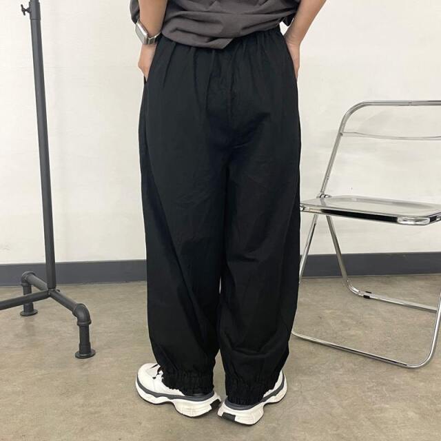 TONE カディーコットンギャザーパンツ 黒 コットン裾ギャザーパンツ - RAPUCALUSON